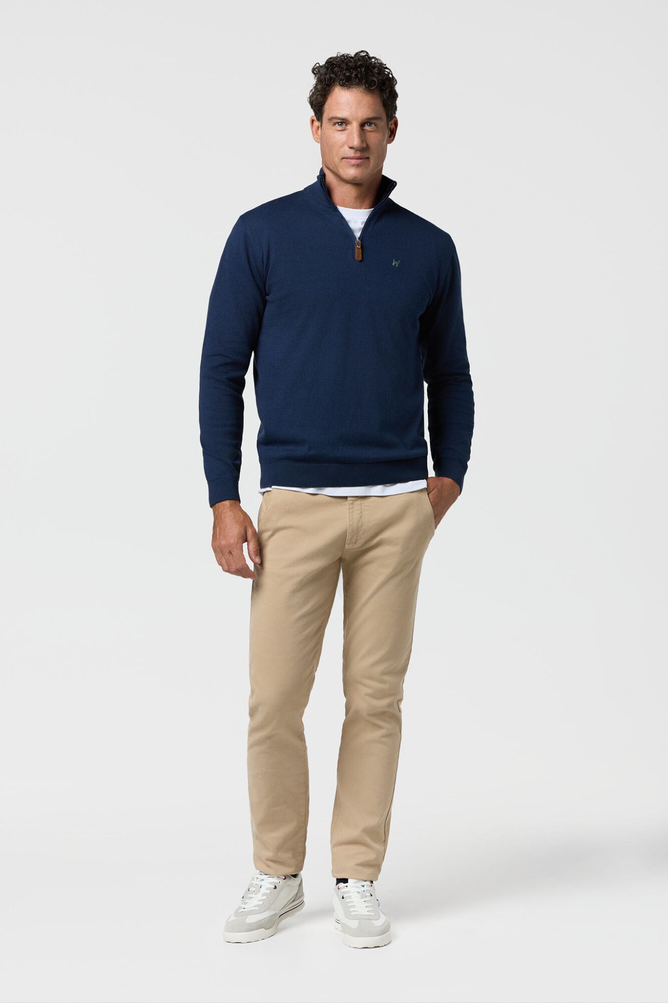 Williot Camisola de malha com fecho-&eacute;clair Azul