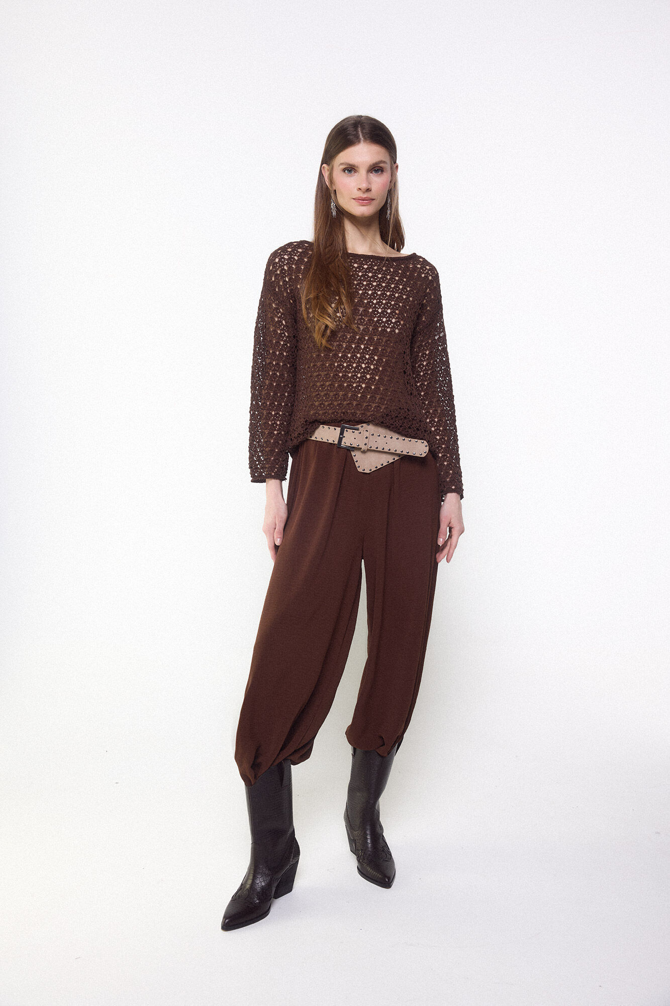 Slowlove Openwork knit jumper Dark brown