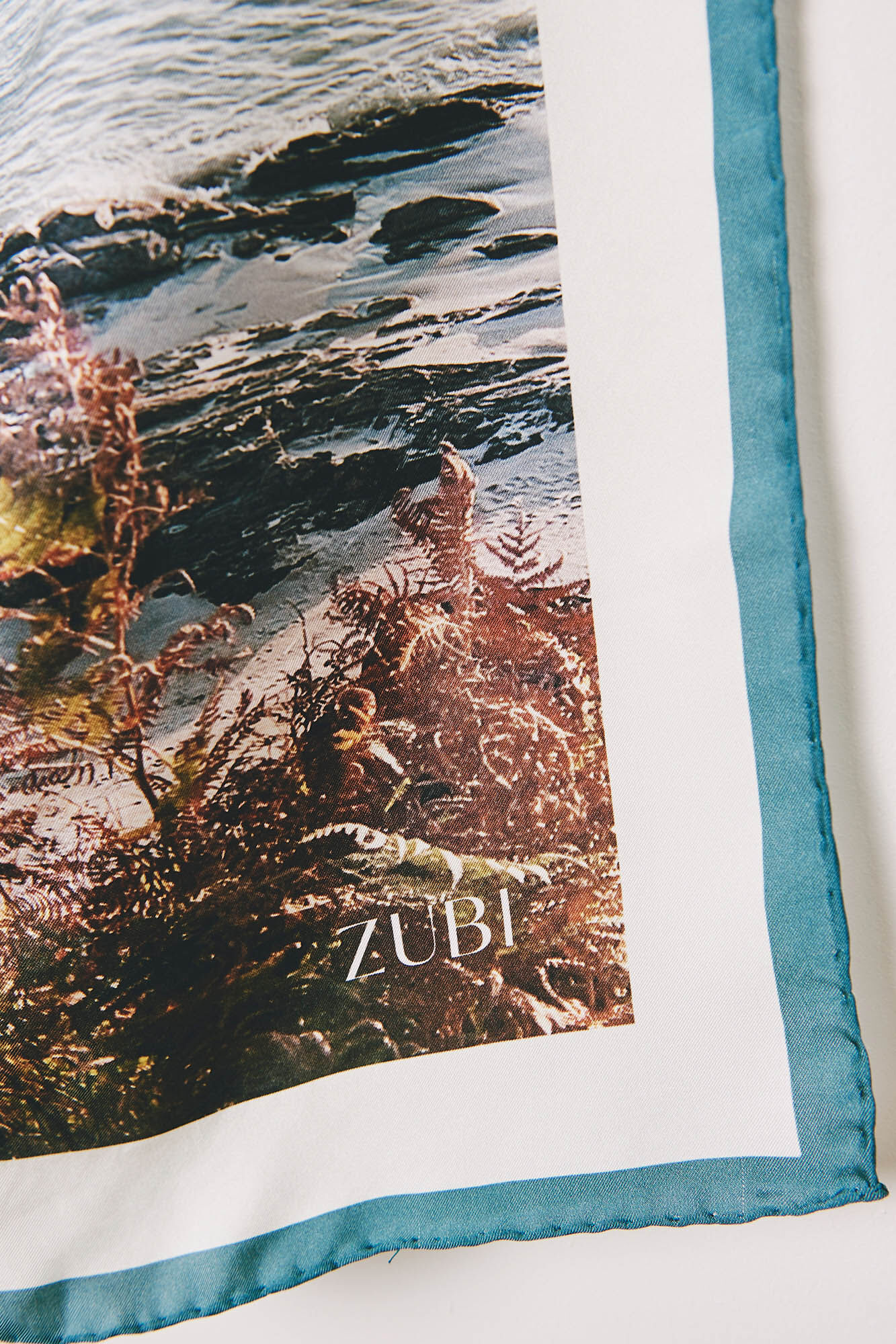 Zubi Pragueira Silk Scarf 65 x 65 Printed blue
