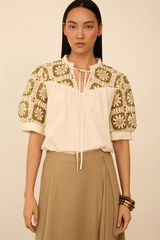 Meisie Blusa com crochet Branco