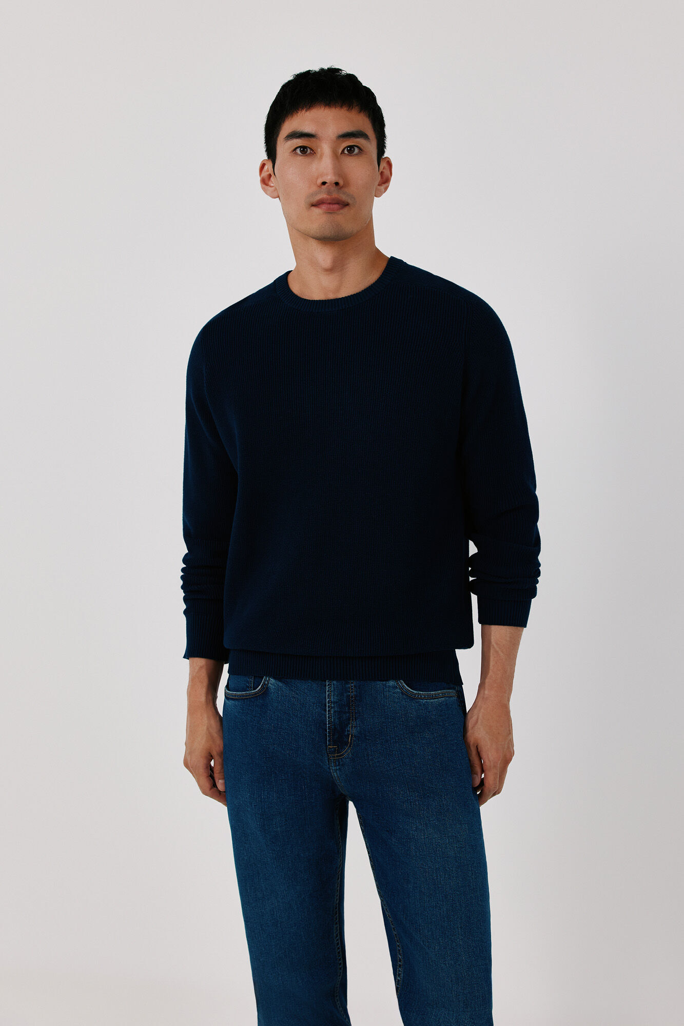 Cortefiel Pearl knit cotton crew neck jumper