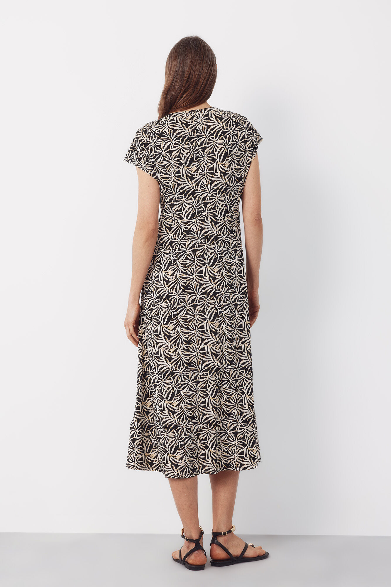 Cortefiel Braided dress Printed grey