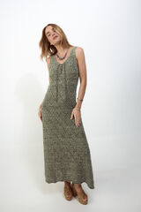 Slowlove Vestido largo calado Verde