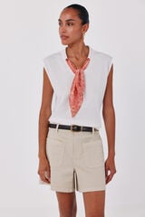 Cortefiel Scarf T-shirt White