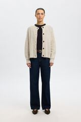 Selected Wool and alpaca cardigan Beige