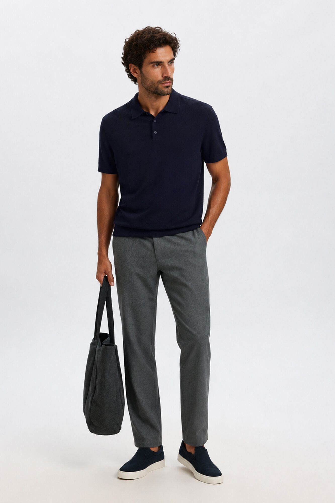 Selected Polo punto manga corta