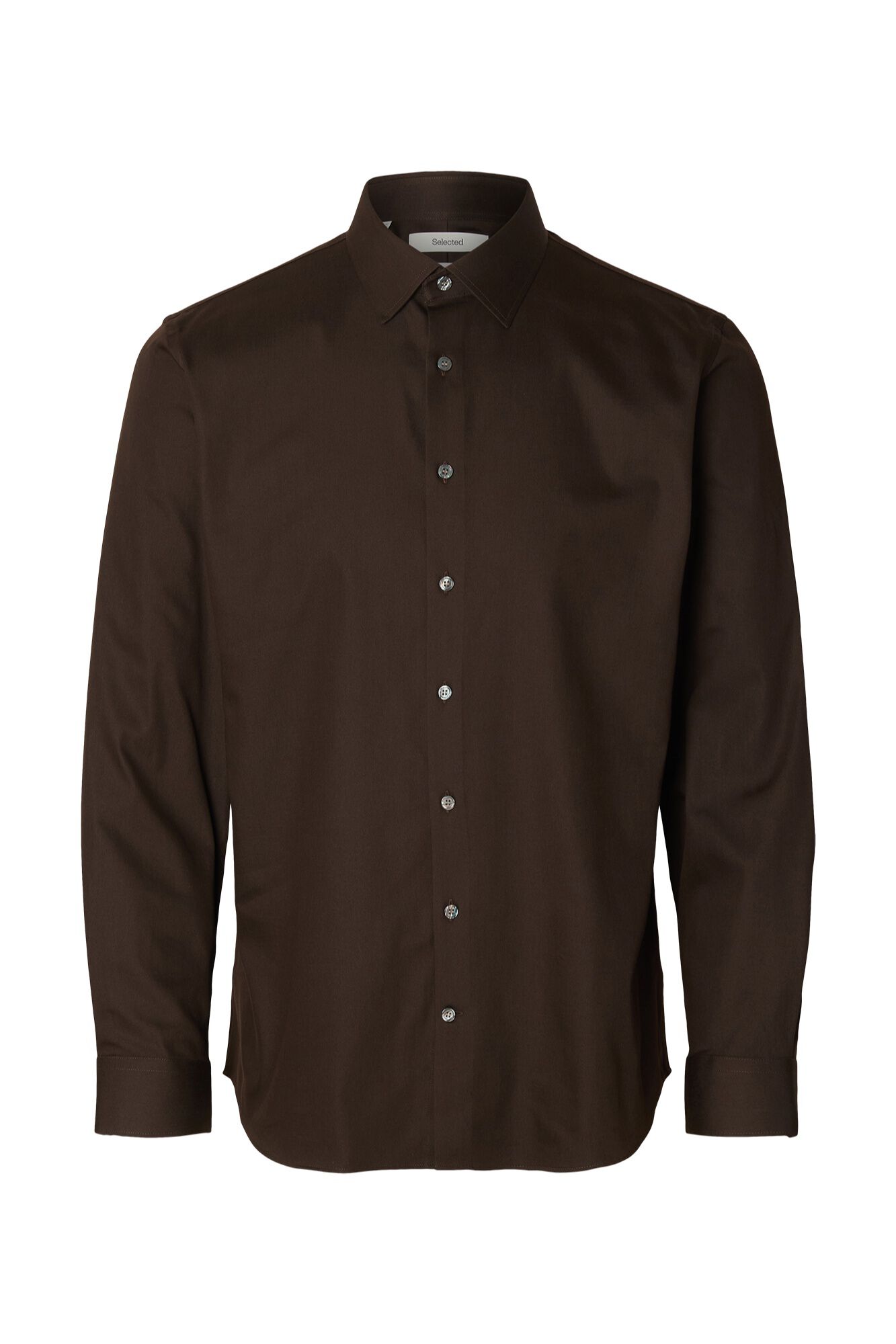 Selected Camisa de vestir slim fit Castanho