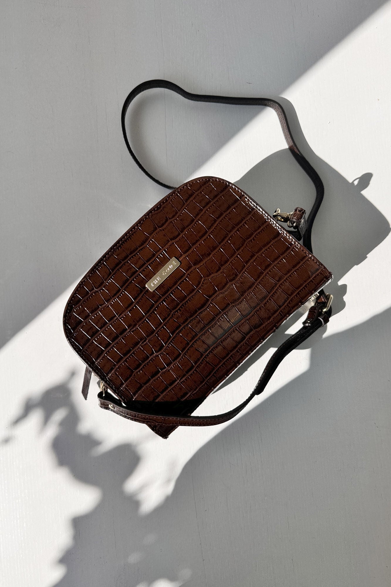 The Code Leather Casandra crossbody Dark brown