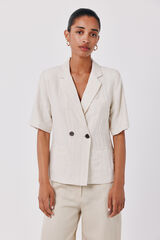 Cortefiel Women's short sleeve blazer Ivory
