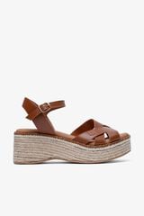 Popa Karan leather low wedge sandal Brown