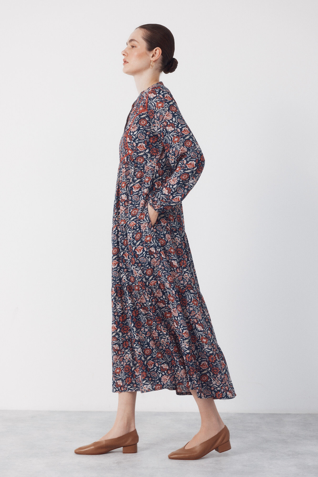 Cortefiel Vestido fluido estampado Multicolorido
