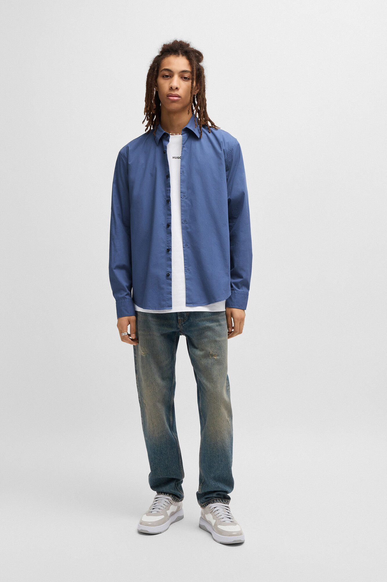 HUGO Camisa de manga comprida Azul