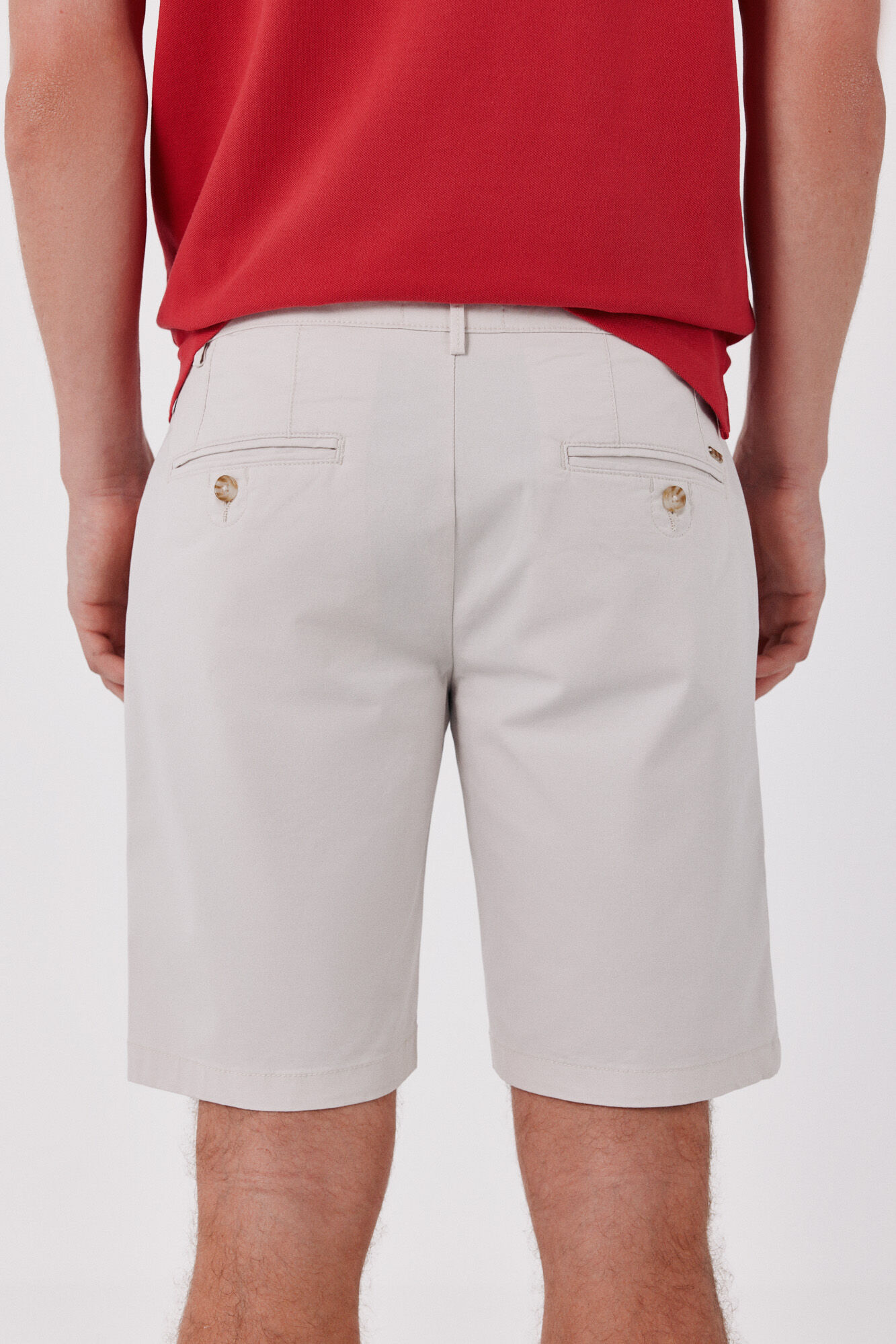 Cortefiel Basic regular Bermuda shorts Ivory