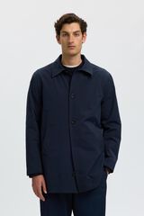 Selected Gabardina curta Azul