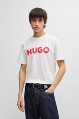 HUGO T-shirt manga curta Branco