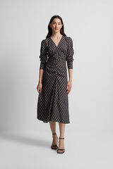 Silbon Vestido midi estampado Preto