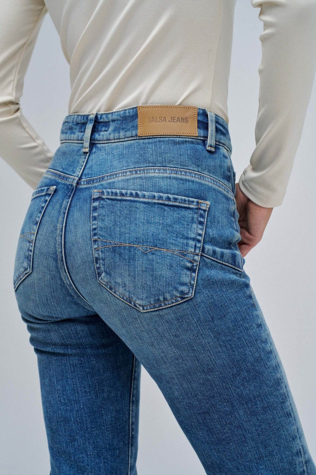 Salsa Jeans Cal&ccedil;a jeans skinny de cintura curta Azul