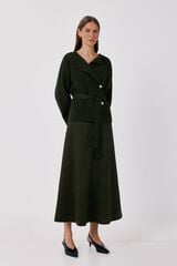 Cortefiel Faux suede long skirt Kaki