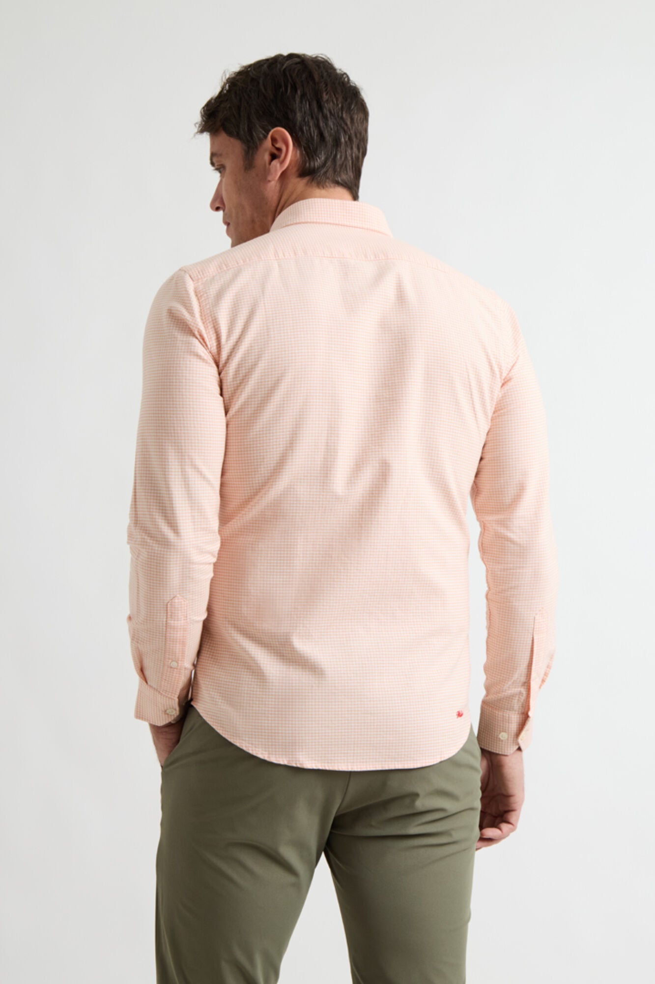 Williot Tencel mini check shirt Orange
