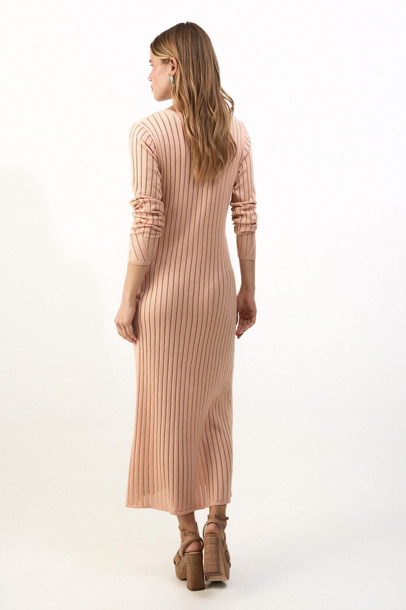 Slowlove Vestido em malha Castanho
