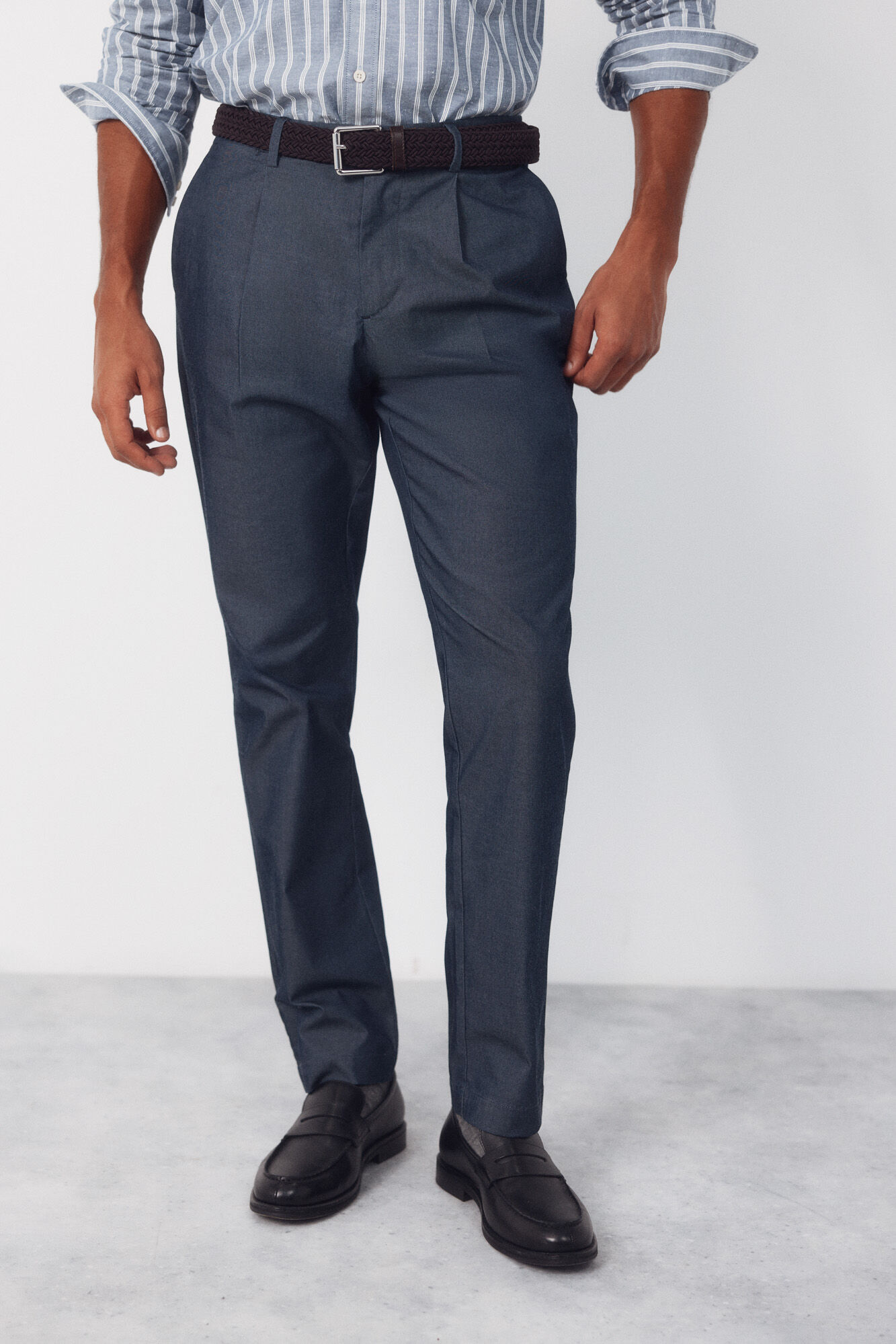 Cortefiel Lightweight tapered chinos Blue