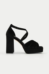 Azarey Velvet platform sandal Black