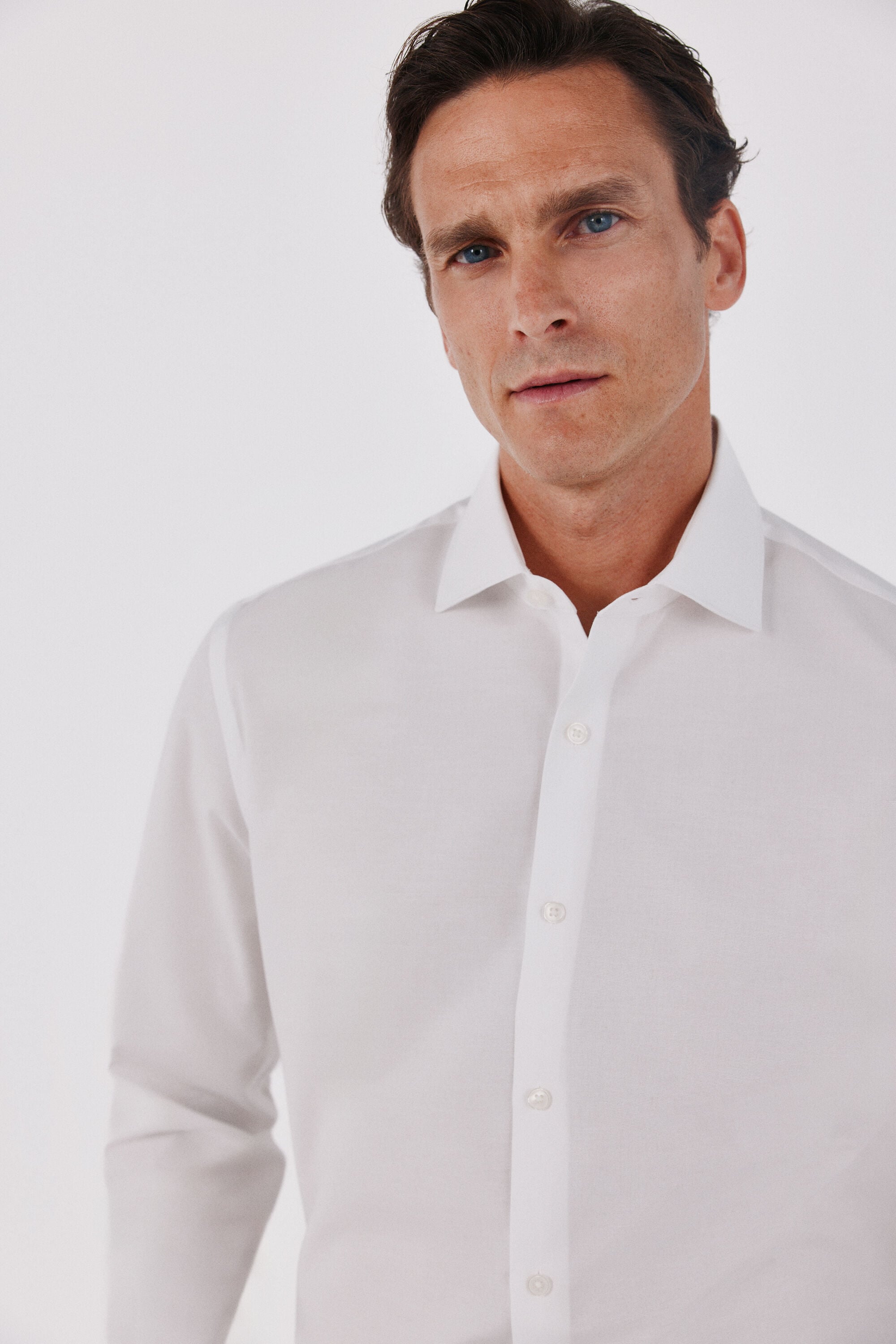 Cortefiel Slim fit Ottoman dress shirt White