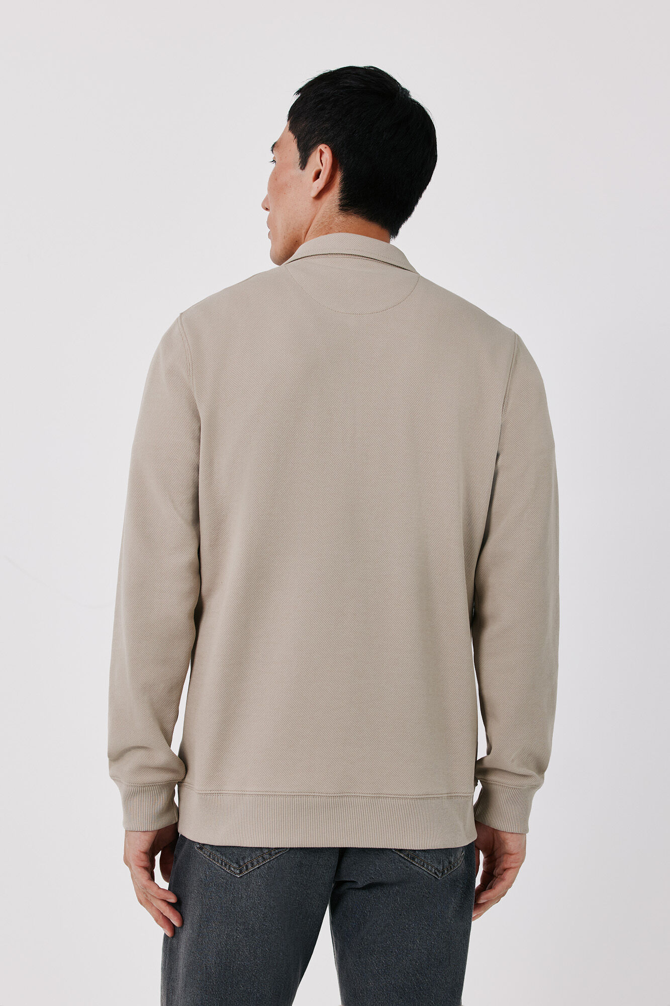 Cortefiel Zip neck sweatshirt Beige