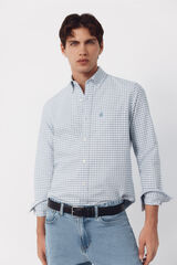 Cortefiel Checked Oxford shirt Blue
