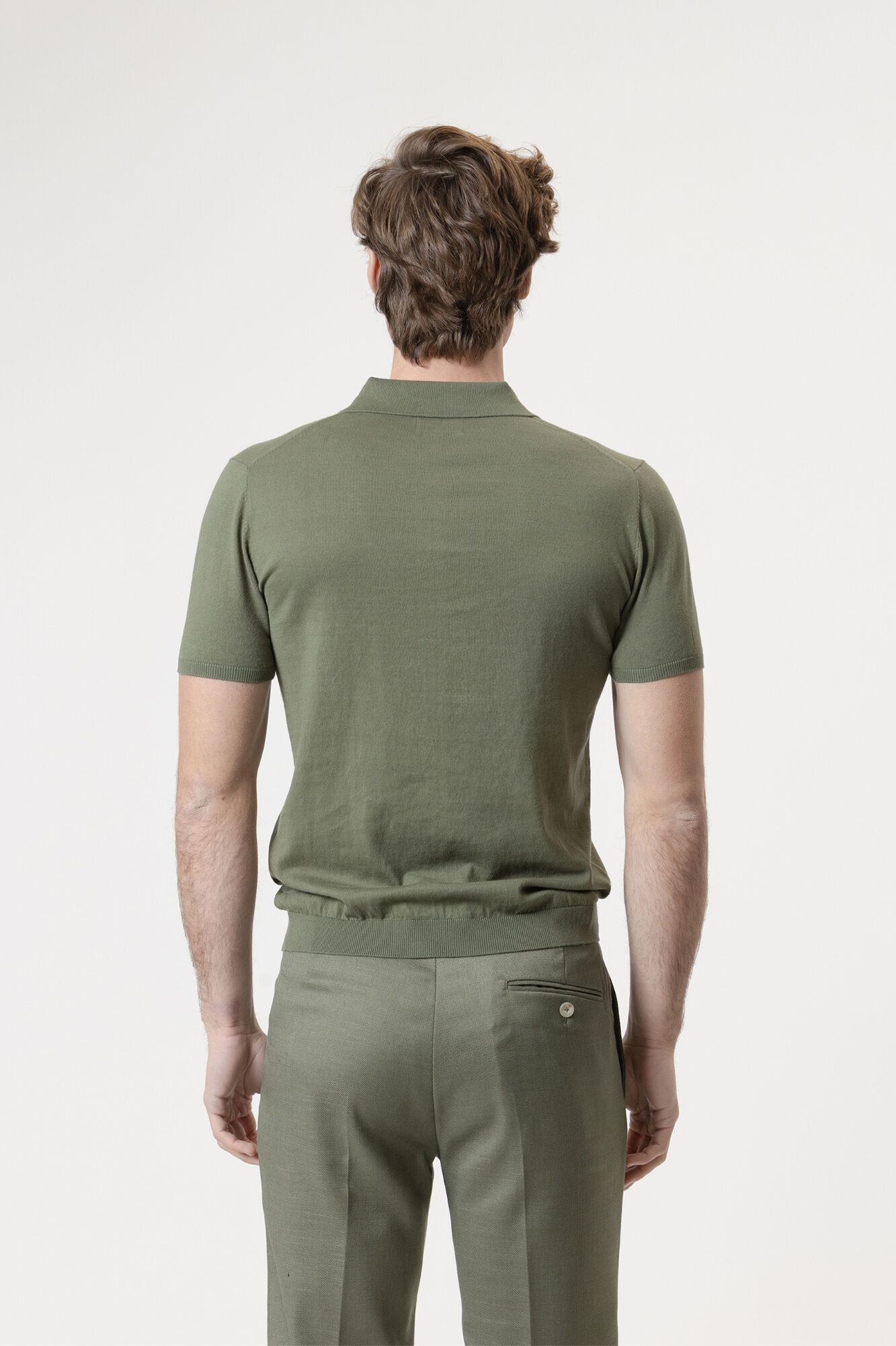 PuroEGO Polo em malha de algod&atilde;o Verde