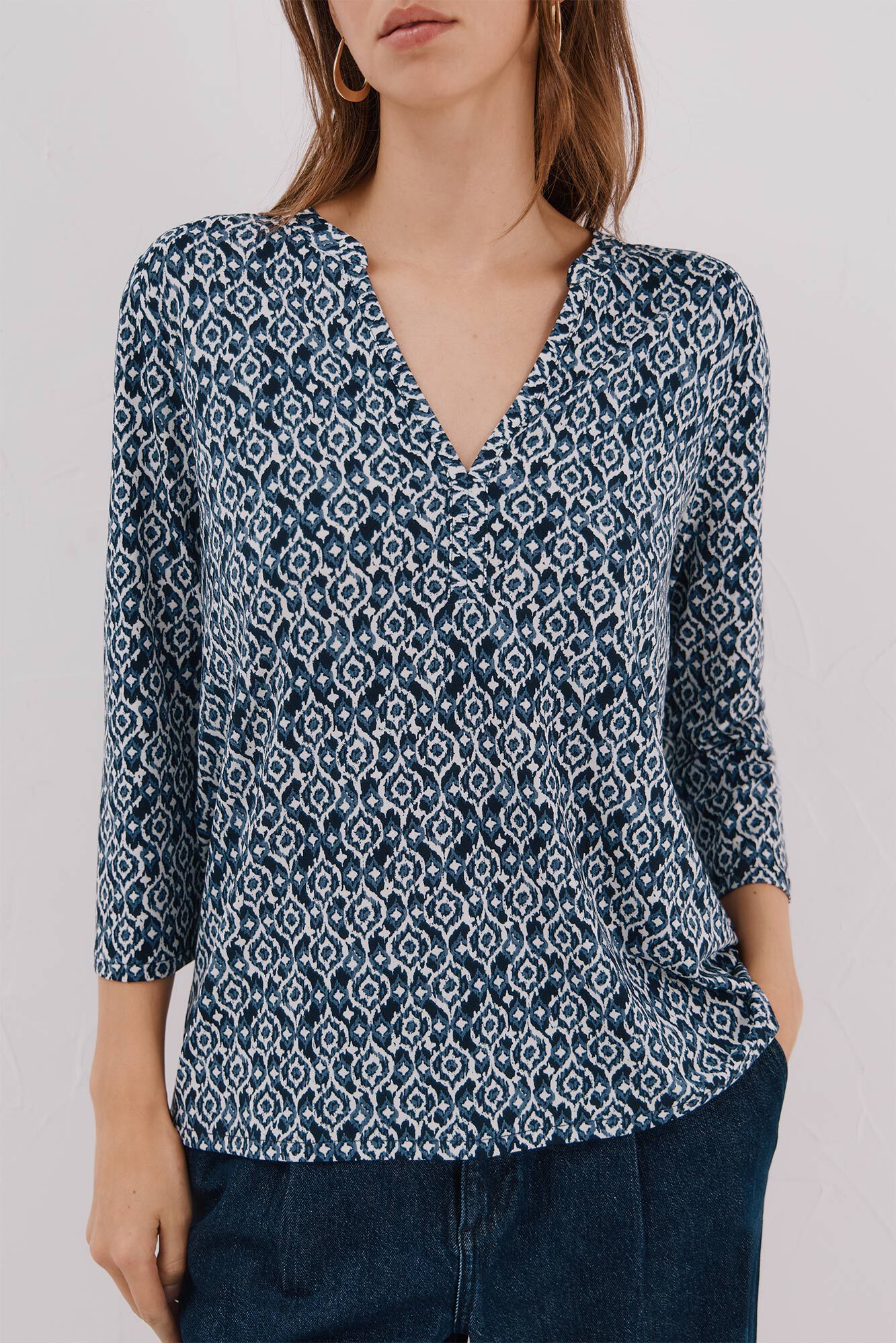Cortefiel Basic top with mandarin collar