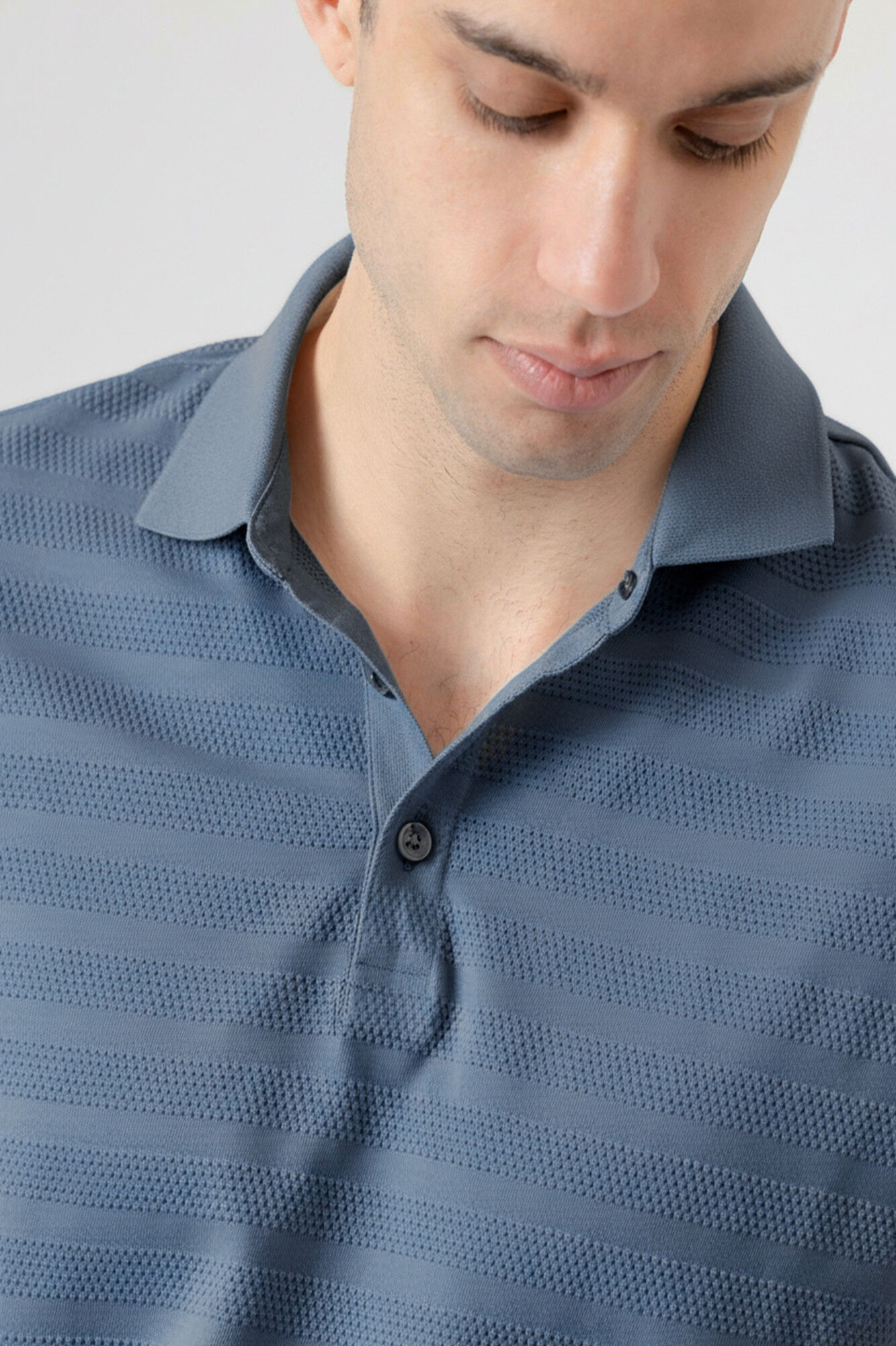 PuroEGO Lichen cotton dobby polo shirt