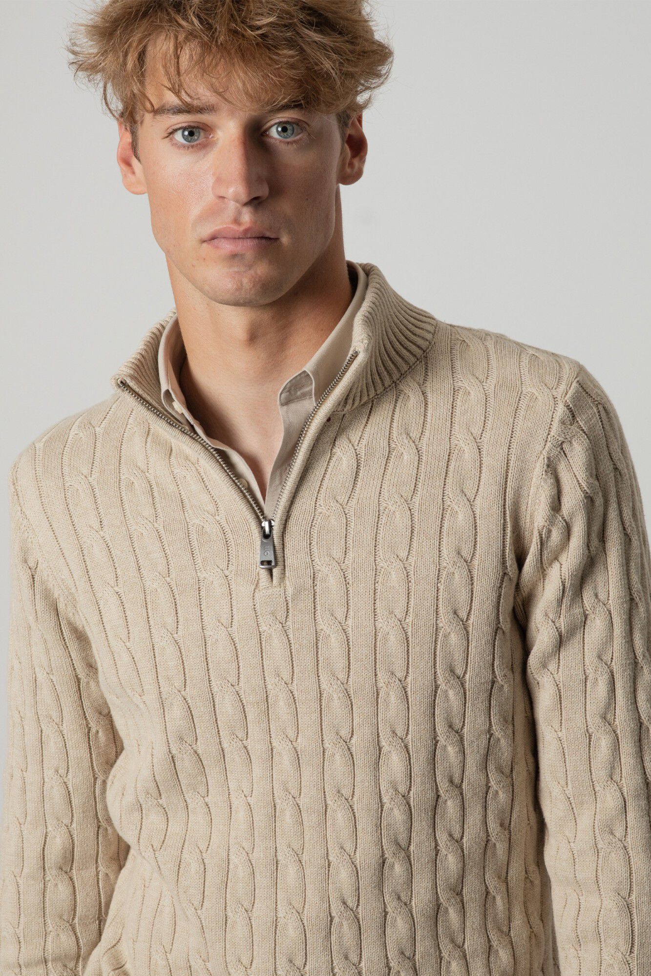 PuroEGO Jersey punto ochos cuello mock