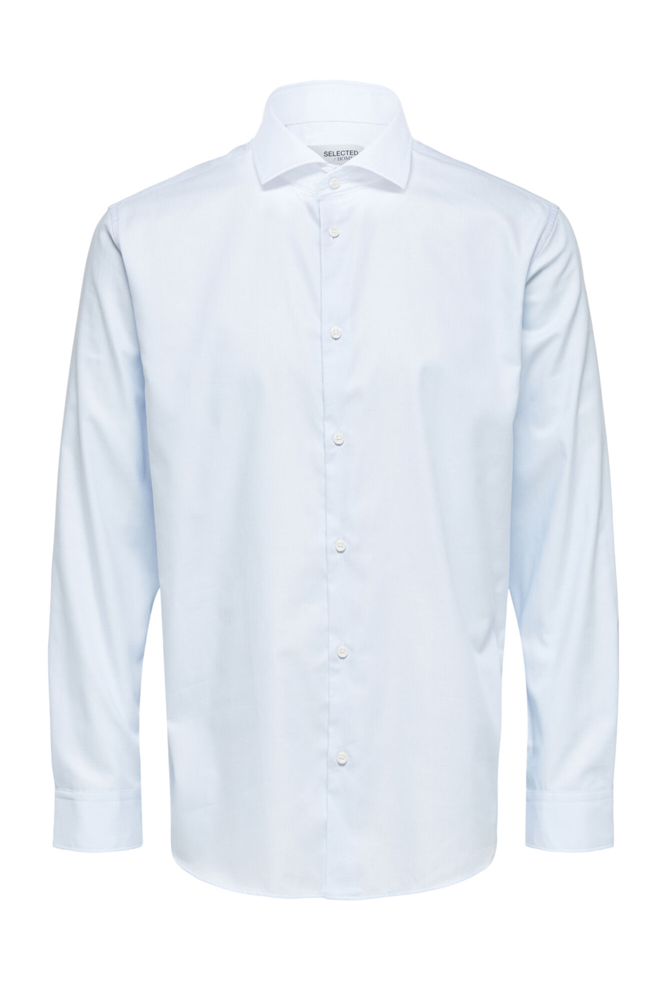 Selected Camisa de manga comprida de vestir 100% algod&atilde;o. Azul
