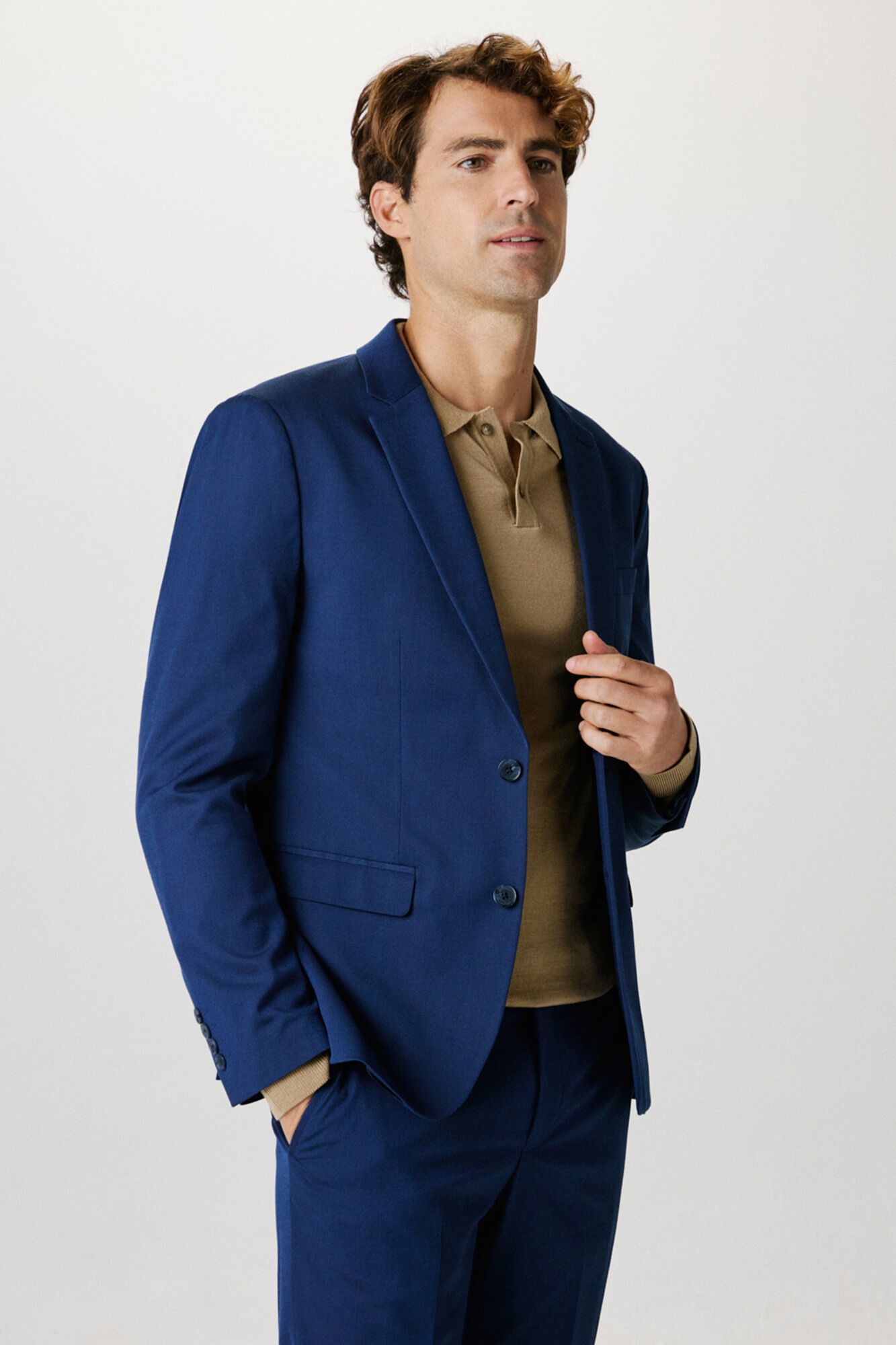 Selected Blazer de fato Slim Fit confecionado com materiais reciclados. Azul