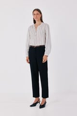 Cortefiel Women's tailored trousers with belt Black