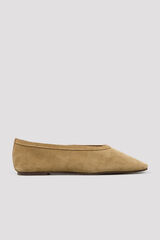 Cortefiel Suede leather ballet flats Nude