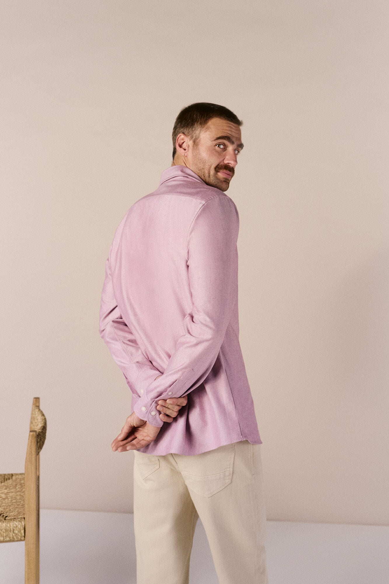 OOTO Camisa oxford lisa de manga comprida Granada