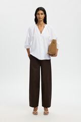Selected Blusa manga 3/4 em linho Branco