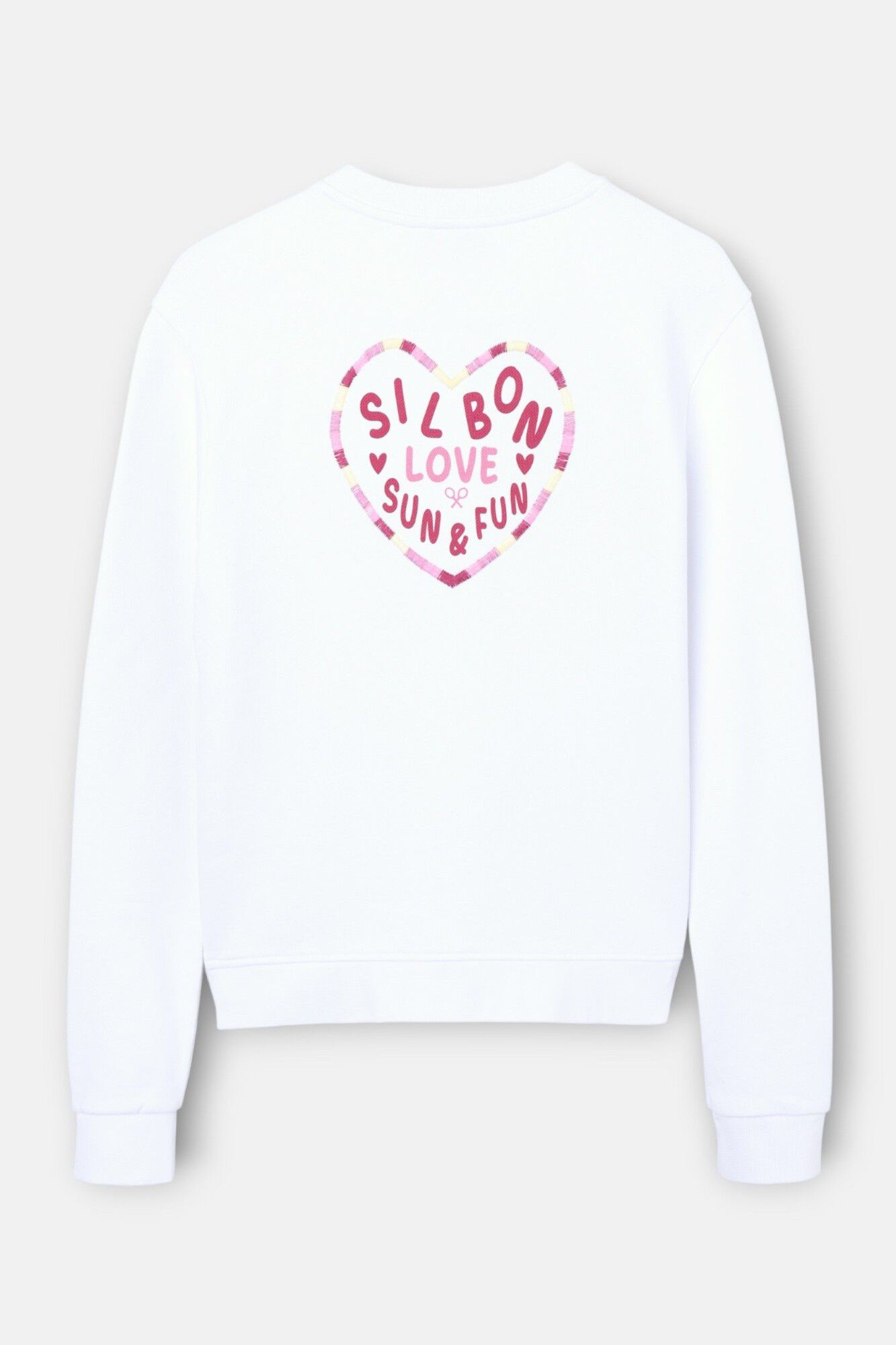 Silbon Sweatshirt feminina com cora&ccedil;&atilde;o love Branco