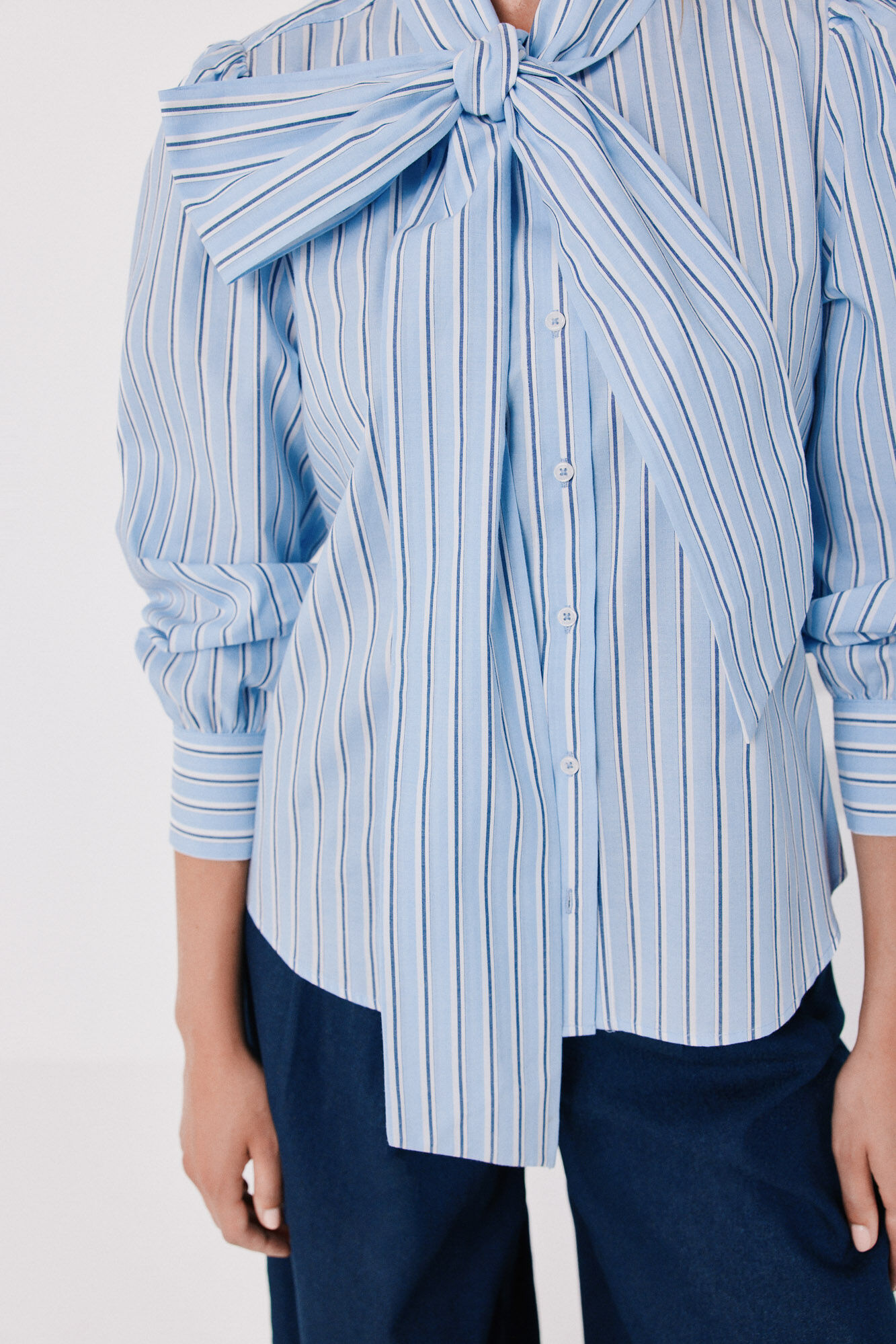 Cortefiel Blusa rayas lazada Estampado azul