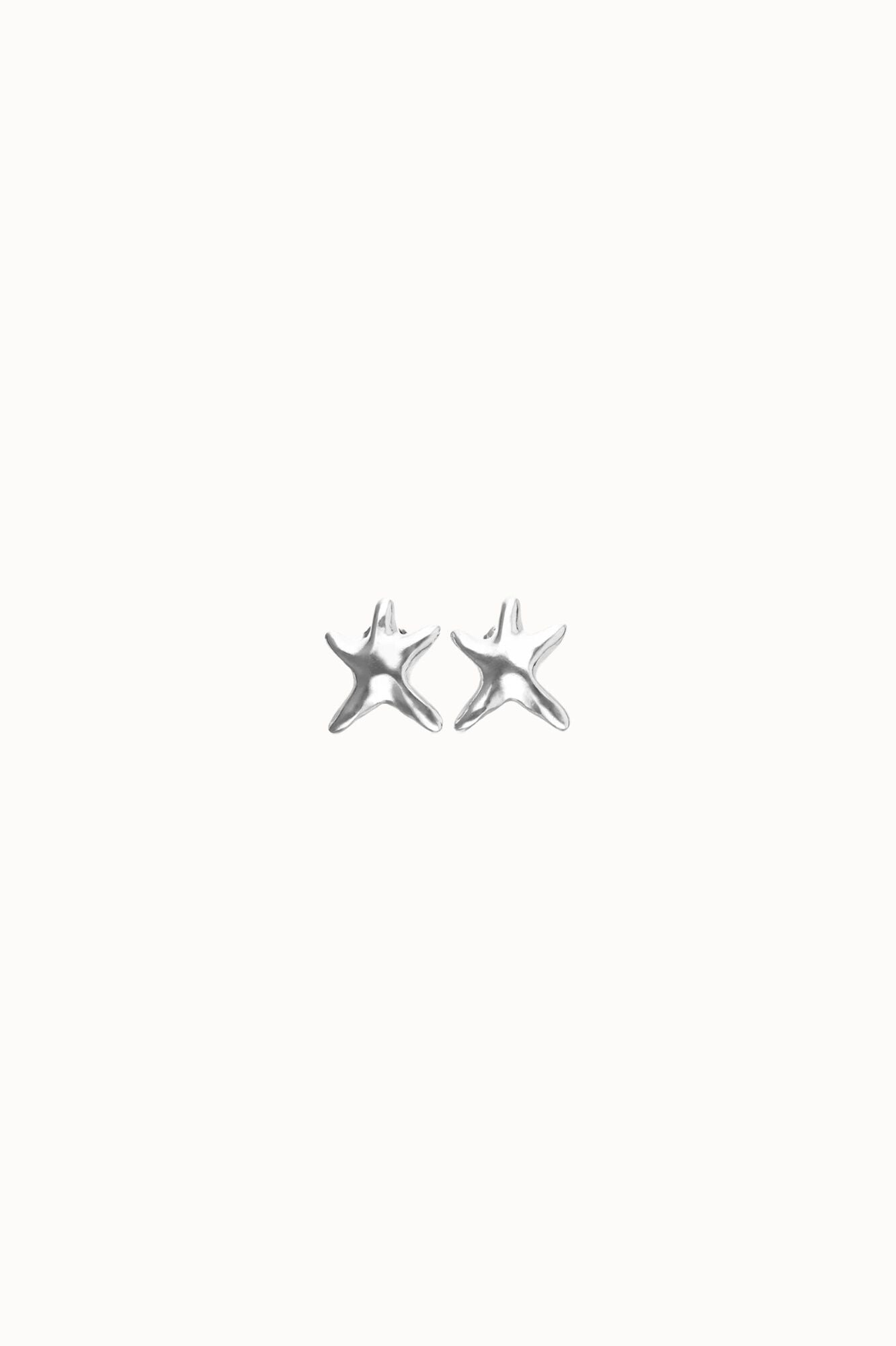 UNOde50 Pendiente estrella mar ba&ntilde;o plata