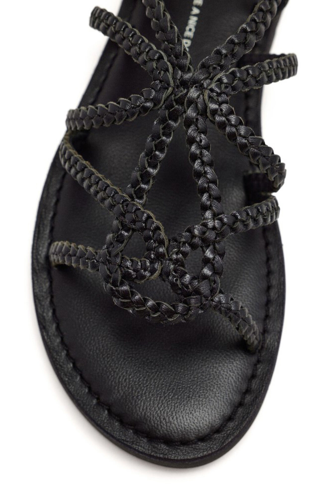 Gioseppo Leather braided sandals orland Black
