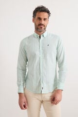 Williot Camisa de linho de riscas finas Verde