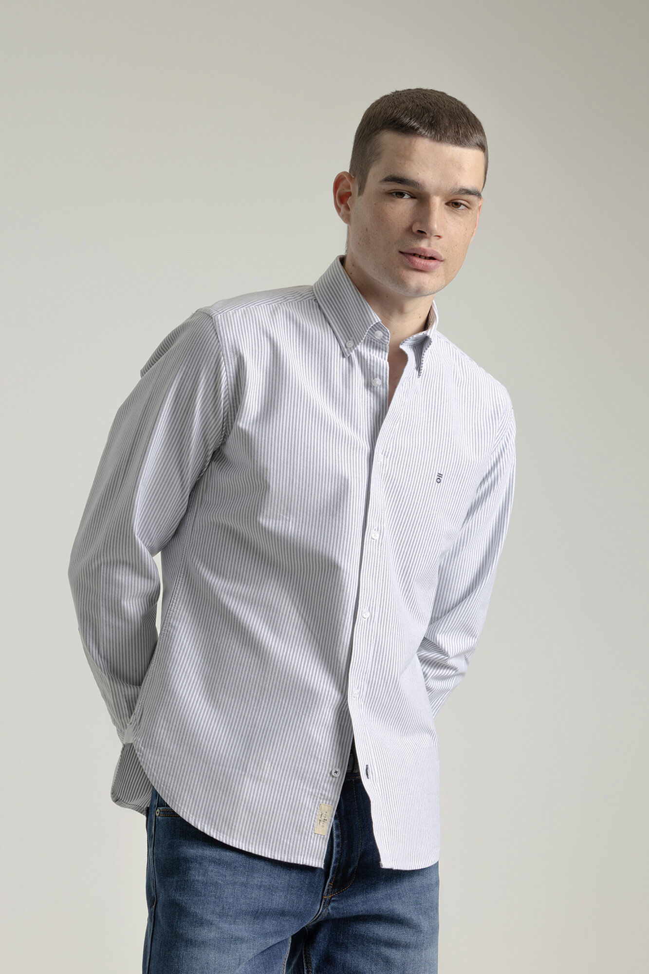 PuroEGO Slim cotton striped oxford shirt