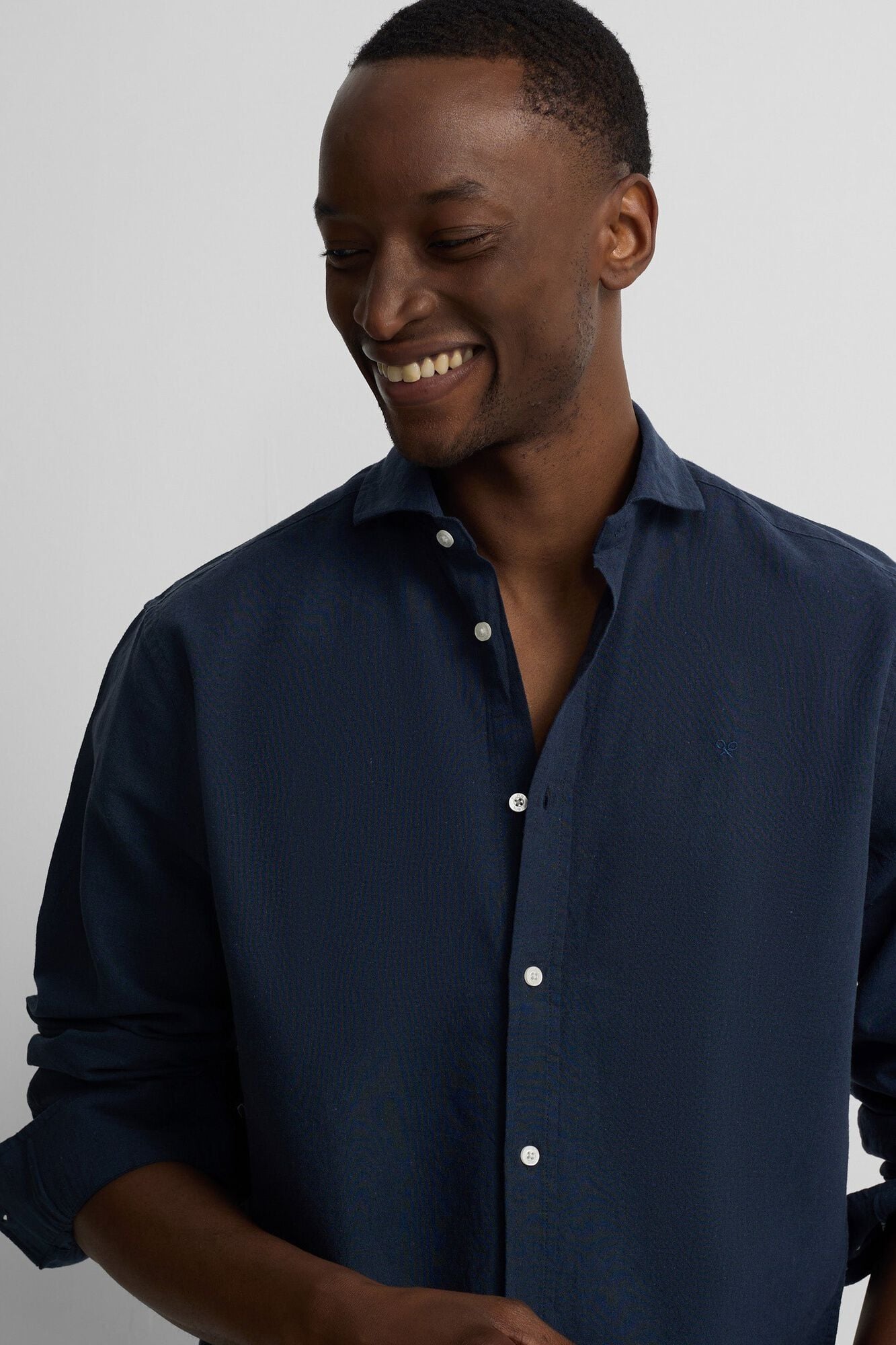 Silbon Camisa sport em linho Azul