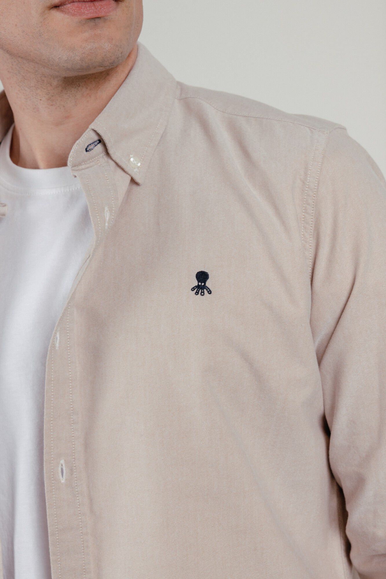 elPulpo Camisa casual oxford Castanho