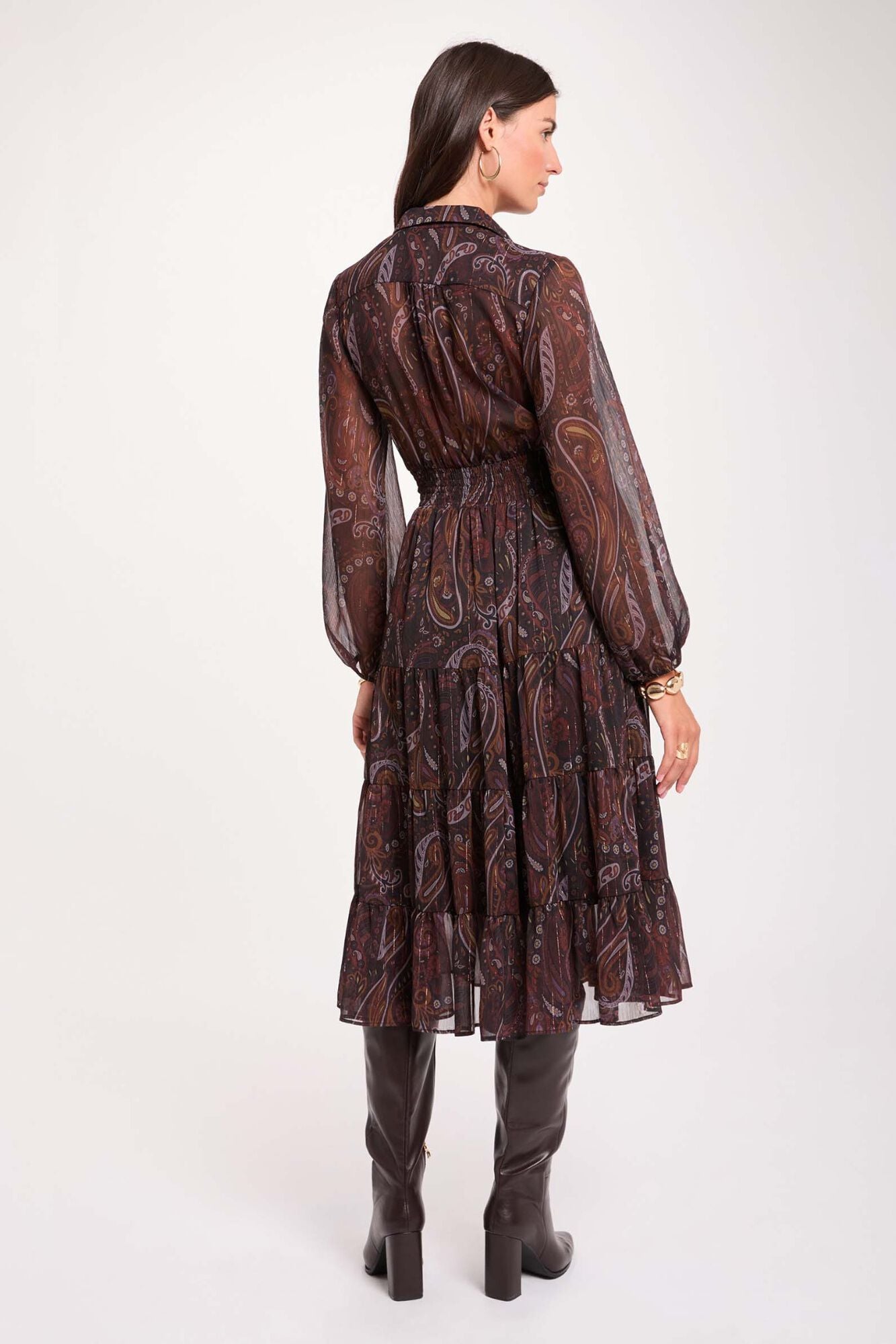 Morgan Vestido comprido de gaze Multicolorido