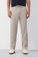 Cortefiel Lightweight tapered chinos Beige