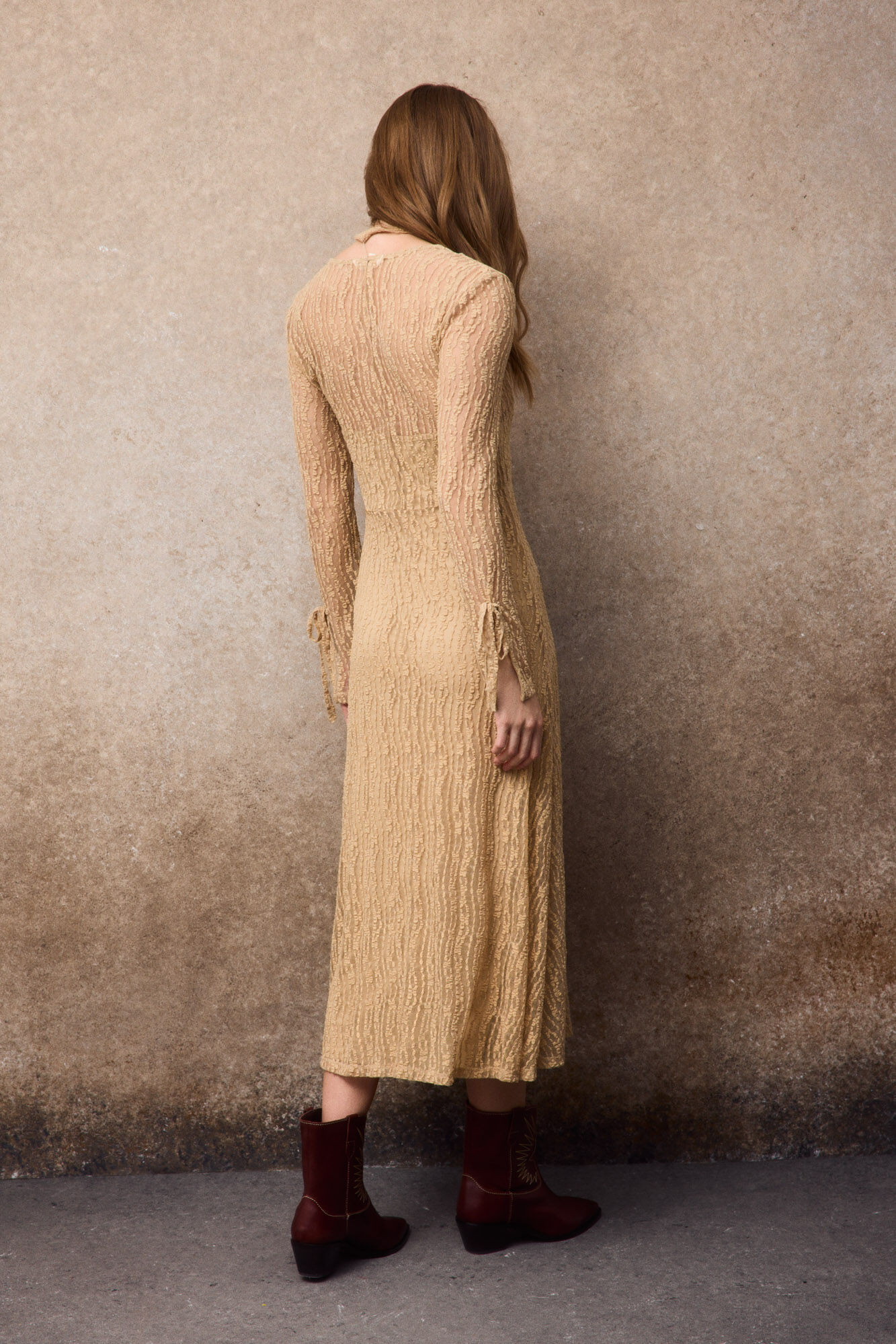 Slowlove Vestido encaje Beige